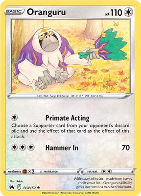 Oranguru card from SWSH: Crown Zenith