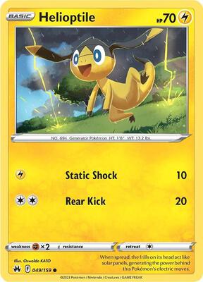 Helioptile card from SWSH: Crown Zenith