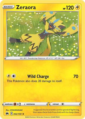 Zeraora card from SWSH: Crown Zenith