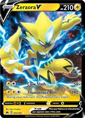 Zeraora V card from SWSH: Crown Zenith