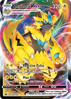 Zeraora VMAX card from SWSH: Crown Zenith