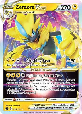Zeraora VSTAR card from SWSH: Crown Zenith