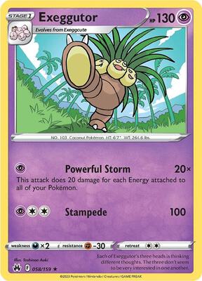 Exeggutor card from SWSH: Crown Zenith