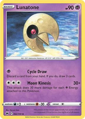 Lunatone card from SWSH: Crown Zenith