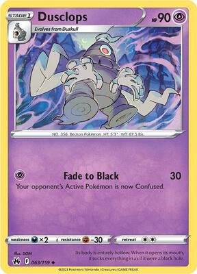 Dusclops card from SWSH: Crown Zenith