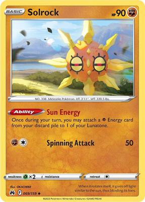 Solrock card from SWSH: Crown Zenith