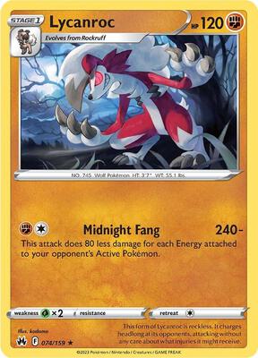 Lycanroc card from SWSH: Crown Zenith