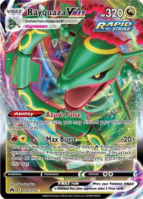Rayquaza VMAX (102) card from SWSH: Crown Zenith