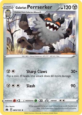 Galarian Perrserker card from SWSH: Crown Zenith
