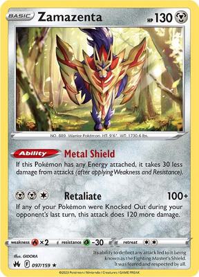Zamazenta card from SWSH: Crown Zenith