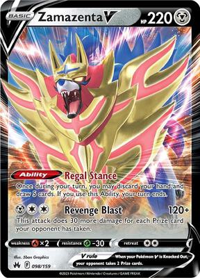 Zamazenta V card from SWSH: Crown Zenith