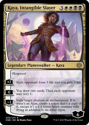 Kaya, Intangible Slayer card from Phyrexia: All Will Be One
