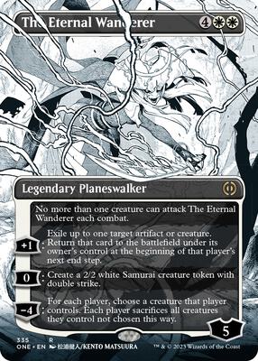 The Eternal Wanderer (Borderless) card from Phyrexia: All Will Be One