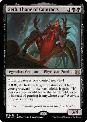 Geth, Thane of Contracts card from Phyrexia: All Will Be One