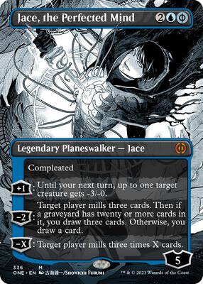 Jace, the Perfected Mind (Borderless) card from Phyrexia: All Will Be One