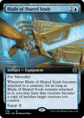 Blade of Shared Souls (Extended Art) card from Phyrexia: All Will Be One