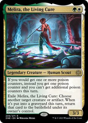 Melira, the Living Cure card from Phyrexia: All Will Be One