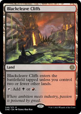 Blackcleave Cliffs card from Phyrexia: All Will Be One