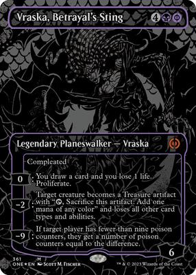 Vraska, Betrayal's Sting (Oil Slick Raised Foil) card from Phyrexia: All Will Be One