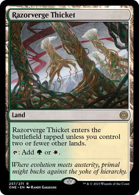 Razorverge Thicket card from Phyrexia: All Will Be One