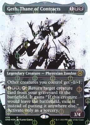Geth, Thane of Contracts (Showcase) (Step-and-Compleat Foil) card from Phyrexia: All Will Be One