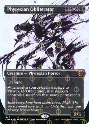 Phyrexian Obliterator (Showcase) (Step-and-Compleat Foil) card from Phyrexia: All Will Be One
