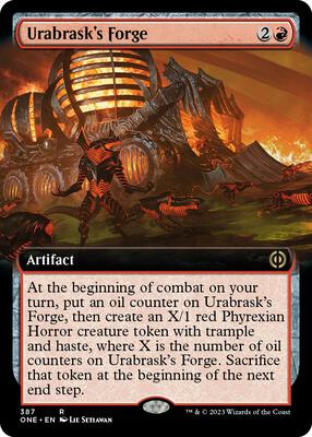 Urabrask's Forge (Extended Art) card from Phyrexia: All Will Be One