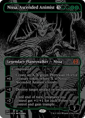 Nissa, Ascended Animist (Oil Slick Raised Foil) card from Phyrexia: All Will Be One