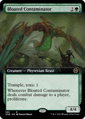 Bloated Contaminator (Extended Art) card from Phyrexia: All Will Be One