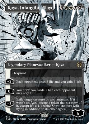 Kaya, Intangible Slayer (Borderless) card from Phyrexia: All Will Be One