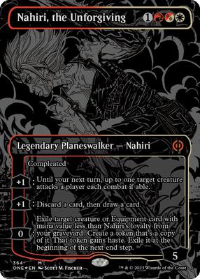 Nahiri, the Unforgiving (Oil Slick Raised Foil) card from Phyrexia: All Will Be One