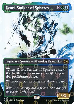 Ezuri, Stalker of Spheres (Showcase) (Step-and-Compleat Foil) card from Phyrexia: All Will Be One