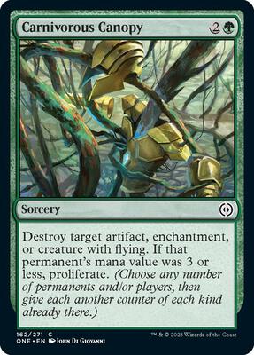 Carnivorous Canopy card from Phyrexia: All Will Be One