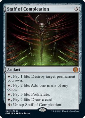 Staff of Compleation card from Phyrexia: All Will Be One