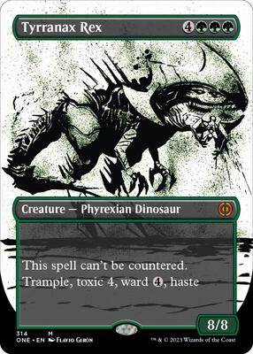 Tyrranax Rex (Showcase) card from Phyrexia: All Will Be One