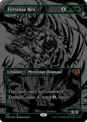 Tyrranax Rex (Oil Slick Raised Foil) card from Phyrexia: All Will Be One