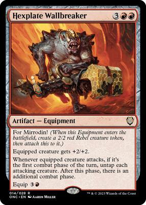 Hexplate Wallbreaker card from Commander: Phyrexia: All Will Be One