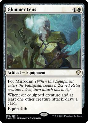 Glimmer Lens card from Commander: Phyrexia: All Will Be One