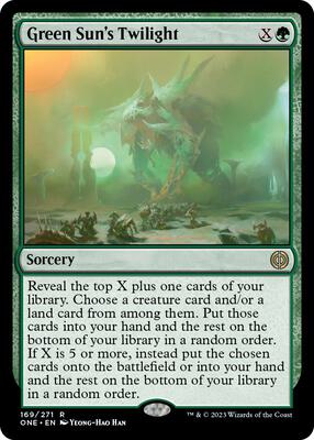 Green Sun's Twilight card from Phyrexia: All Will Be One
