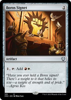 Boros Signet card from Commander: Phyrexia: All Will Be One