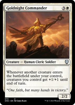 Goldnight Commander card from Commander: Phyrexia: All Will Be One