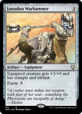 Loxodon Warhammer card from Commander: Phyrexia: All Will Be One