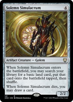 Solemn Simulacrum card from Commander: Phyrexia: All Will Be One