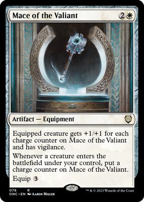 Mace of the Valiant card from Commander: Phyrexia: All Will Be One