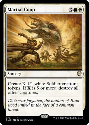 Martial Coup card from Commander: Phyrexia: All Will Be One
