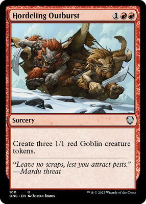 Hordeling Outburst card from Commander: Phyrexia: All Will Be One