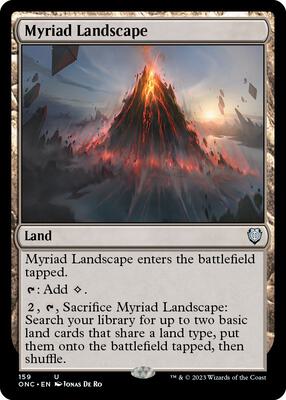 Myriad Landscape card from Commander: Phyrexia: All Will Be One
