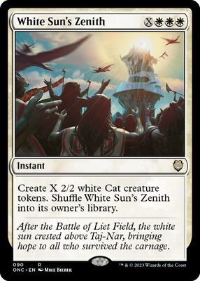 White Sun's Zenith card from Commander: Phyrexia: All Will Be One
