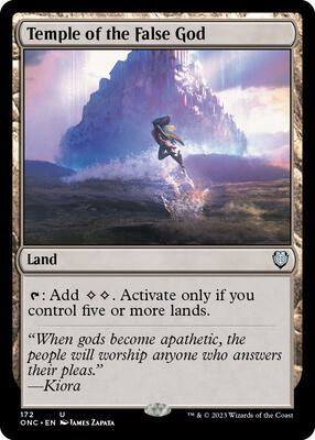 Temple of the False God card from Commander: Phyrexia: All Will Be One