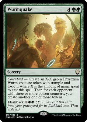 Wurmquake card from Commander: Phyrexia: All Will Be One